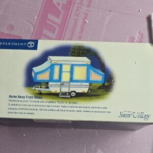 Snow Village Blue and White Camper
